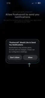 PushScroll onboarding step 10